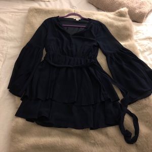 Loveriche Navy Chiffon Dress